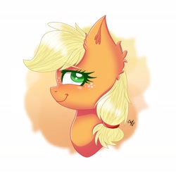 Size: 2045x2045 | Tagged: safe, artist:galaxy swirl, imported from derpibooru, applejack, earth pony, pony, bust, cute, jackabetes, side view, simple background, white background