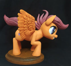 Size: 900x836 | Tagged: safe, artist:vita96, imported from derpibooru, scootaloo, pegasus, pony, craft, grin, photo, sculpture, smiling, spread wings, wings