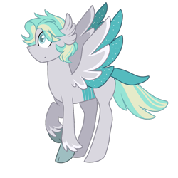 Size: 1155x1154 | Tagged: safe, artist:gallantserver, imported from derpibooru, oc, oc only, oc:eucalyptus, hippogriff, magical gay spawn, offspring, parent:terramar, parent:thorax, parents:thoramar, solo, two toned wings, wings