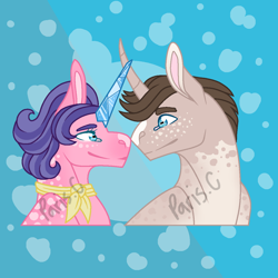 Size: 1200x1200 | Tagged: safe, artist:ponylove121, imported from derpibooru, cookie crumbles, hondo flanks, cookieflanks, female, male, redesign, shipping, straight