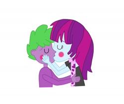 Size: 1769x1477 | Tagged: safe, imported from derpibooru, mystery mint, spike, human, equestria girls, blushing, duo, equestria girls-ified, female, hug, human spike, kiss on the lips, kissing, male, mysteryspike, shipping, spikelove, straight