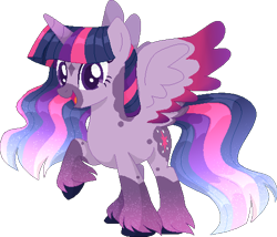 Size: 498x427 | Tagged: safe, artist:artistcoolpony, artist:selenaede, imported from derpibooru, twilight sparkle, alicorn, pony, alternate design, base used, blaze (coat marking), coat markings, colored wings, colored wingtips, ethereal mane, facial markings, female, gradient wings, mare, solo, twilight sparkle (alicorn), unshorn fetlocks, wings