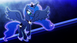 Size: 3840x2160 | Tagged: safe, artist:game-beatx14, artist:starlessnight22, edit, imported from derpibooru, princess luna, alicorn, pony, female, mare, solo, spread wings, wallpaper, wallpaper edit, wings