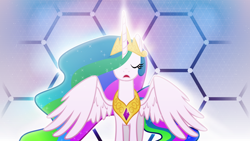 Size: 3840x2160 | Tagged: safe, artist:game-beatx14, artist:tamalesyatole, edit, imported from derpibooru, princess celestia, alicorn, pony, female, mare, solo, wallpaper, wallpaper edit, wings