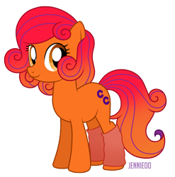 Size: 1185x1200 | Tagged: safe, artist:jennieoo, imported from derpibooru, oc, oc only, oc:burnside fervor, oc:connie crimson, earth pony, pony, curls, gaiters, show accurate, smiling, solo