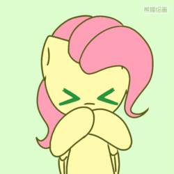 Size: 720x720 | Tagged: source needed, safe, artist:starflashing twinkle, imported from derpibooru, fluttershy, pegasus, pony, :3, animated, blowing a kiss, chinese, cute, daaaaaaaaaaaw, female, frame by frame, gif, green background, heart, mare, open mouth, shyabetes, simple background, solo