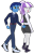 Size: 1008x1575 | Tagged: safe, artist:gmaplay, imported from derpibooru, night light, twilight velvet, equestria girls, ass, butt, duo, female, male, married couple, ponytail, simple background, solo, transparent background, twibutt velvet, velvetbutt