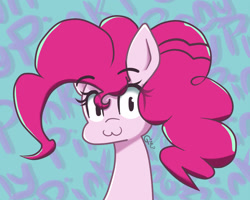 Size: 1280x1024 | Tagged: safe, artist:genericmlp, imported from derpibooru, pinkie pie, pony, :3, bust, eye clipping through hair, female, looking at you, portrait, smiling, smiling at you, solo