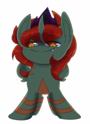 Size: 2274x3120 | Tagged: safe, artist:ravenfox19, imported from derpibooru, oc, oc:grechin, changeling, undead, zombie, gift art, jewelry, smug, tiara, zombieling