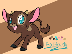 Size: 2048x1536 | Tagged: safe, artist:larrykitty, artist:php156, imported from derpibooru, oc, oc:bo howdy, bull, calf, cow oc, freckles, male, not pony related, young