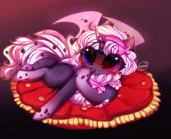 Size: 5149x4208 | Tagged: safe, artist:1fresita, artist:krissstudios, imported from derpibooru, oc, oc only, oc:amber, changeling, absurd resolution, heterochromia, pink changeling, solo, tongue out