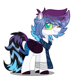 Size: 1280x1315 | Tagged: safe, artist:reptaurdrawsmlp, artist:tired-horse-studios, imported from derpibooru, oc, oc only, pegasus, pony, clothes, colored wings, male, scarf, simple background, solo, stallion, transparent background, wings