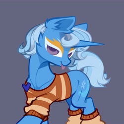 Size: 3500x3500 | Tagged: safe, artist:rrd-artist, imported from derpibooru, trixie, pony, unicorn, alternate hairstyle, bottomless, clothes, leg warmers, lidded eyes, looking at you, partial nudity, raspberry, shirt, smiling, tongue out