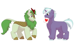 Size: 1280x732 | Tagged: safe, artist:itstechtock, imported from derpibooru, oc, oc only, kirin, pony, unicorn, heart, mouth hold, sign, simple background, transparent background, white background