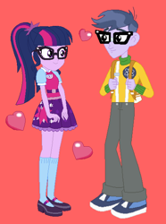 Size: 470x631 | Tagged: safe, artist:3d4d, imported from derpibooru, microchips, sci-twi, twilight sparkle, equestria girls, female, heart, male, microlight, sci-twi outfits, shipping, straight