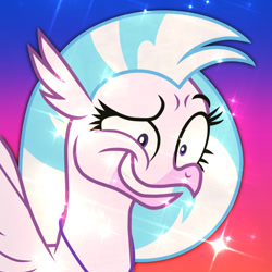 Size: 640x640 | Tagged: safe, imported from derpibooru, silverstream, hippogriff, faic, sparkles, you look so weird