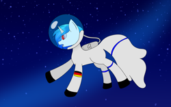 Size: 8000x5000 | Tagged: safe, artist:mrcote, imported from derpibooru, oc, oc only, oc:aurora ise, pony, unicorn, cosmonaut, germany, solo, space, spacesuit, zero gravity