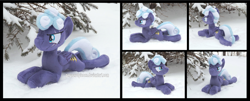 Size: 4350x1754 | Tagged: safe, artist:peruserofpieces, imported from derpibooru, rolling thunder, pegasus, beanie (plushie), female, irl, lying down, mare, photo, plushie, prone, snow, sploot, the washouts, tree, wings