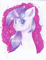 Size: 1588x2068 | Tagged: safe, artist:ske, imported from derpibooru, amethyst star, sparkler, pony, unicorn, bust, female, mare, pencil drawing, portrait, solo, traditional art