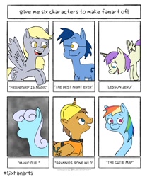 Size: 1080x1258 | Tagged: safe, artist:sveta kuklina, imported from derpibooru, screencap, alula, blues, cyclops pony, derpy hooves, linky, noteworthy, pluto, prince hardhat, princess erroria, rainbow dash, rivet, shoeshine, alicorn, earth pony, pegasus, pony, six fanarts, friendship is magic, grannies gone wild, lesson zero, magic duel, the best night ever, the cutie map, 4chan, animation error, background pony, clothes, cyclops (marvel comics), donny swineclop, error, errorcorn, female, filly, hard hat, jacket, long neck, male, mare, meme, no face, open mouth, prince of construction, rainbow girrash, rivetcorn, simple background, stallion, text