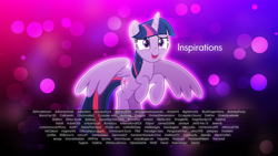 Size: 3840x2160 | Tagged: safe, artist:andoanimalia, artist:game-beatx14, edit, imported from derpibooru, twilight sparkle, alicorn, pony, female, mare, solo, text, wallpaper, wallpaper edit, wings