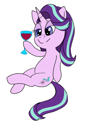 Size: 1900x2700 | Tagged: safe, artist:nordicllama, imported from derpibooru, starlight glimmer, pony, unicorn, female, glass, mare, simple background, solo, white background, wine glass