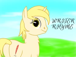 Size: 1024x768 | Tagged: safe, artist:writer rhyme, imported from derpibooru, oc, oc only, oc:writer rhyme, pony, unicorn, butt, looking at you, photo, plot, rear view, smiling, smiling at you, solo