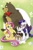 Size: 1041x1600 | Tagged: safe, artist:nekoshiei, imported from derpibooru, angel bunny, fluttershy, harry, rarity, bear, pegasus, pony, rabbit, unicorn, my little pony: the manga, my little pony: the manga volume 2, spoiler:manga, spoiler:manga2, animal, bowtie, clothes, cover, female, glasses, male, mare, rarity's glasses, sunglasses