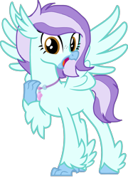 Size: 2173x3025 | Tagged: safe, artist:krystalheartbases, artist:savygriffs, imported from derpibooru, oc, oc only, oc:ocean breeze, oc:ocean breeze (savygriffs), classical hippogriff, hippogriff, base, base used, beak, claws, female, hippogriff oc, jewelry, looking at you, necklace, open beak, open mouth, smiling, smiling at you, solo, spread wings, wings