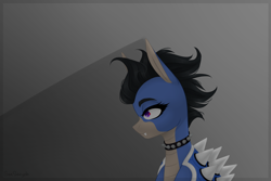 Size: 3000x2000 | Tagged: safe, artist:san saniych, imported from derpibooru, oc, oc only, oc:astre de noire, hybrid, original species, pony, dark bowser, fangs, female, gray background, simple background, solo, spikes