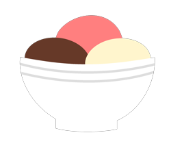 Size: 1800x1534 | Tagged: safe, artist:icecreamjaxxie, imported from derpibooru, oc, oc only, oc:mille feuille, bowl, cutie mark, cutie mark only, food, ice cream, neapolitan, no pony, simple background, solo, transparent background