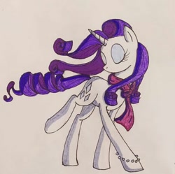 Size: 540x537 | Tagged: safe, artist:lunaart, imported from derpibooru, rarity, pony, unicorn, cute, eyes closed, raribetes, traditional art