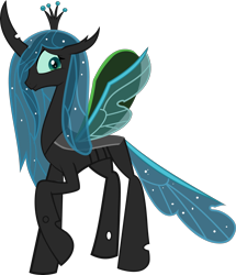 Size: 2735x3181 | Tagged: safe, artist:mr100dragon100, imported from derpibooru, queen chrysalis, changedling, changeling, a better ending for chrysalis, crown, female, holes, jewelry, purified chrysalis, reformed, regalia, shy, simple background, solo, transparent background, wings