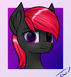 Size: 1200x1300 | Tagged: safe, artist:colourwave, imported from derpibooru, oc, oc only, oc:rosetta hask, pegasus, bust, female, gradient background, mare, pegasus oc, portrait, signature, simple background, wings