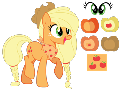 Size: 2832x2096 | Tagged: safe, artist:starshinesentry07, imported from derpibooru, applejack, pony, alternate hairstyle, older, raised hoof, simple background, solo, transparent background