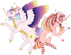 Size: 2606x2018 | Tagged: safe, artist:sleepy-nova, imported from derpibooru, oc, oc only, oc:shimmering scale, oc:sugar sweets, dracony, dragon, earth pony, hybrid, pony, clothes, colored wings, female, mare, multicolored wings, simple background, socks, striped socks, transparent background, wings