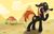 Size: 2550x1650 | Tagged: safe, artist:edgarkingmaker, imported from derpibooru, oc, oc only, oc:taurina mechancious, oc:taurina mechanicous, earth pony, pony, appleloosa, clothes, cowboy hat, earth pony oc, hat, high heels, horns, latex, latex suit, looking at you, sheriff, shiny, shoes, solo, spurs, tail wrap