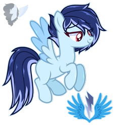 Size: 1638x1778 | Tagged: safe, artist:skyfallfrost, imported from derpibooru, oc, oc only, oc:sky chaser, oc:sky chaser (skyfallfrost), pegasus, pony, female, mare, simple background, solo, transparent background, two toned wings, wings