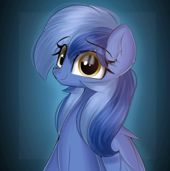 Size: 3503x3532 | Tagged: safe, artist:janelearts, imported from derpibooru, oc, oc only, oc:nebula night, pegasus, pony, bust, cute, digital art, female, looking at you, mare, pegasus oc, portrait, simple background, smiling, smiling at you, solo, wings