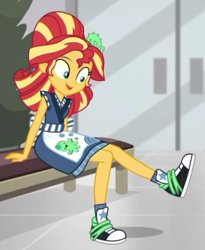 Size: 401x489 | Tagged: safe, edit, edited screencap, editor:applejackfan204, imported from derpibooru, screencap, sunset shimmer, eqg summertime shorts, equestria girls, good vibes, clothes, converse, cropped, shoes, solo