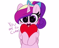 Size: 4096x3289 | Tagged: safe, artist:kittyrosie, imported from derpibooru, princess cadance, alicorn, pony, blushing, cute, cutedance, daaaaaaaaaaaw, heart eyes, looking at you, open mouth, simple background, solo, white background, wingding eyes