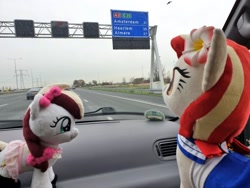 Size: 1024x768 | Tagged: safe, artist:xeto_de, imported from derpibooru, oc, car, hearth's warming con, highway, netherlands, plushie, vignette