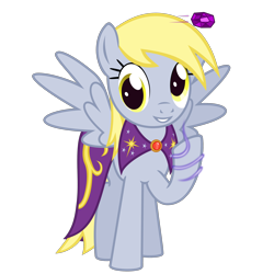 Size: 2500x2500 | Tagged: safe, artist:the smiling pony, imported from derpibooru, derpy hooves, pegasus, pony, .svg available, cape, clothes, dungeons and dragons, female, gem, ioun stone, looking at you, magic, mare, pen and paper rpg, rpg, simple background, smiling, solo, sorcerer, spread wings, svg, transparent background, vector, wings