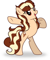 Size: 4823x5816 | Tagged: safe, artist:kojibiose, imported from derpibooru, oc, oc only, oc:waffle cone, earth pony, pony, absurd resolution, bipedal, earth pony oc, female, looking at you, mare, open mouth, simple background, solo, transparent background, vector