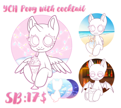 Size: 2496x2241 | Tagged: safe, artist:purring_cat, imported from derpibooru, bat pony, earth pony, pegasus, pony, unicorn, chibi, commission, cute, solo, ych sketch, your character here