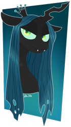 Size: 512x913 | Tagged: safe, artist:2k.bugbytes, imported from ponybooru, queen chrysalis, changeling, lineless, simple background, solo, transparent background