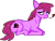 Size: 515x389 | Tagged: safe, artist:anonymous, berry punch, berryshine, earth pony, pony, female, heart, lidded eyes, looking at you, lying down, mare, prone, simple background, smiling, solo, tired, transparent background
