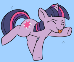 Size: 506x424 | Tagged: safe, artist:lustrous-dreams, twilight sparkle, pony, unicorn, ask filly twilight, :p, animated, ask, blue background, cute, cutie mark, dancing, do the sparkle, eyes closed, female, filly, needs more jpeg, raised hoof, raised leg, simple background, smiling, solo, tongue out, tumblr, underhoof, unicorn twilight