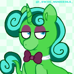 Size: 720x720 | Tagged: safe, artist:sw4g-numer4ls, imported from derpibooru, pony, unicorn, battle for dream island, bfdi, bowtie, collar, crossover, ponified, the power of two, tpot, two (battle for dream island), two (tpot)