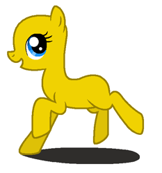 Size: 503x539 | Tagged: safe, artist:katliynrusshia, imported from derpibooru, earth pony, pony, bald, base, female, mare, open mouth, running, shadow, simple background, smiling, white background